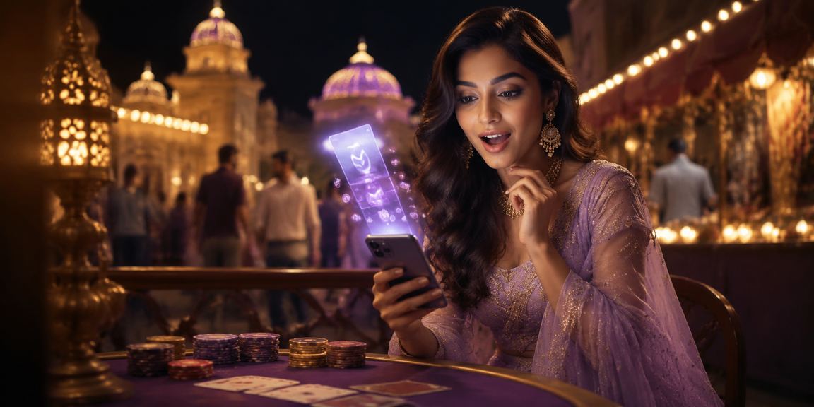 Vibrant Bollywood themed poker game scene