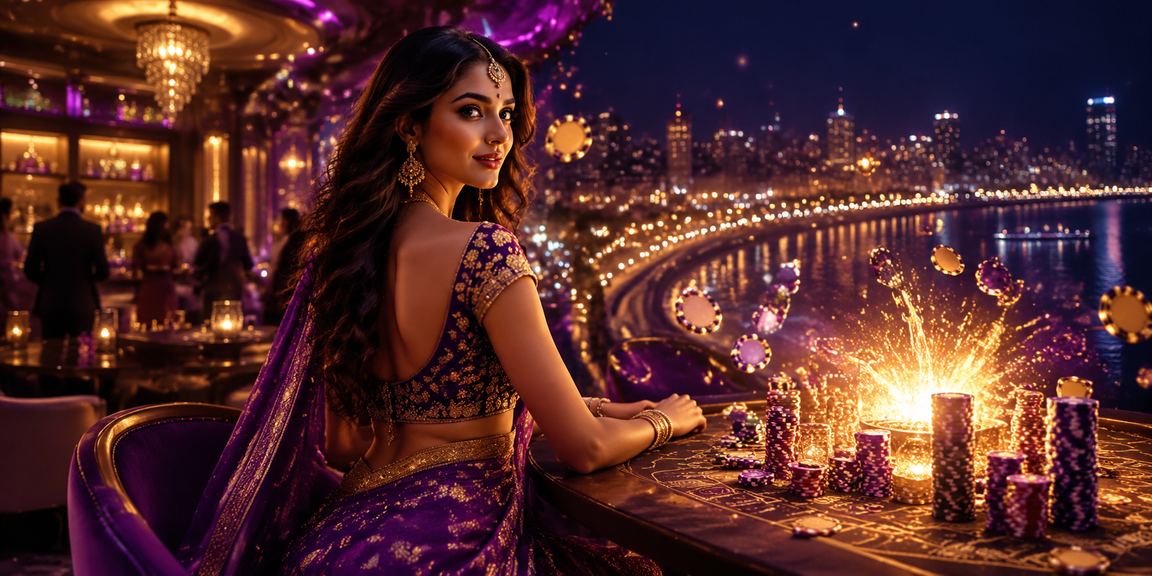 Indian player logging in on casino app at night market